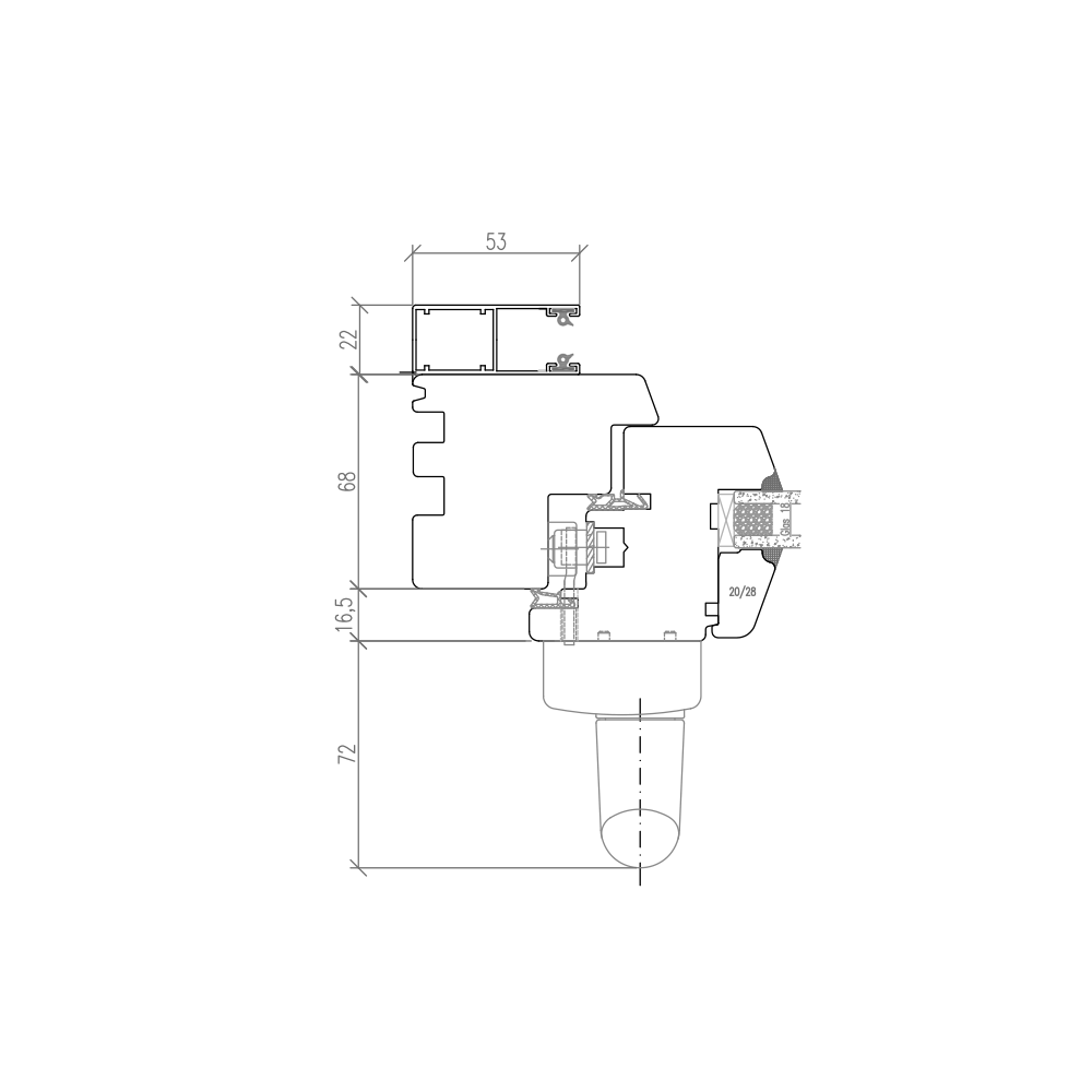 Classic IV 68 - guide rails for front-mounted roller shutters