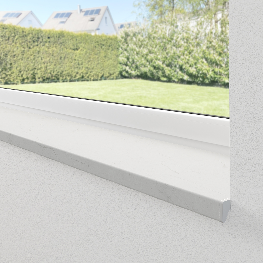 Installed uPVC sill with marble decor