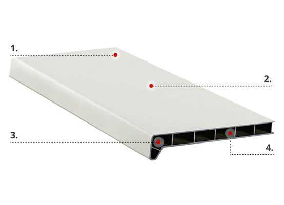 uPVC internal window sill profile