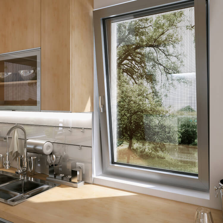 Alu window installation situation, interior view