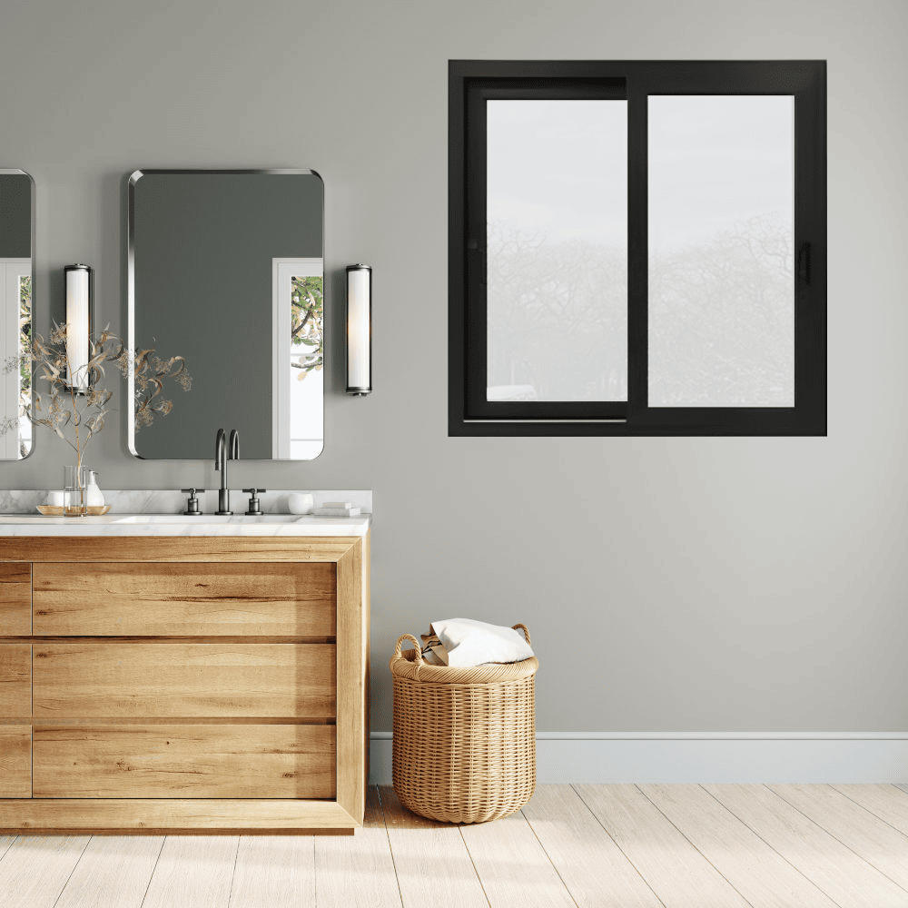 Sliding windows in bathroom