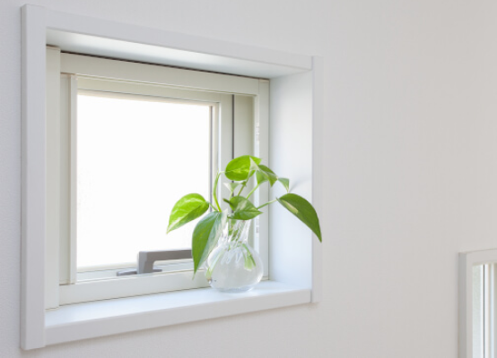 Triple-glazed window with privacy glass