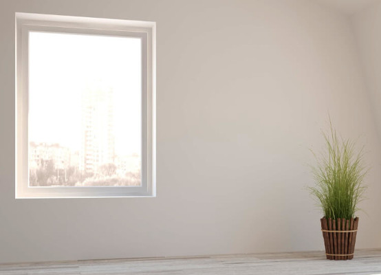 Smal white aluminium window