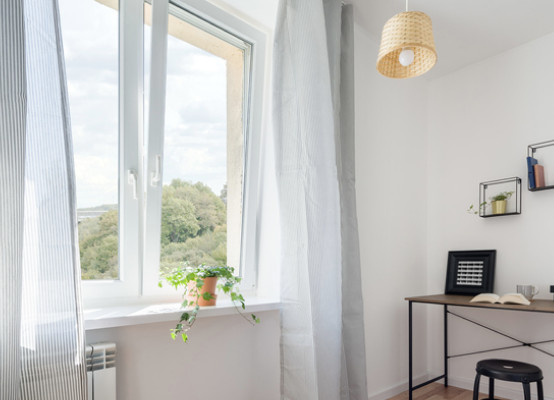White bedroom window