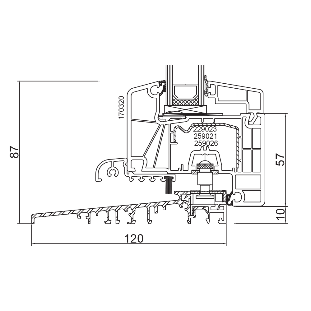 Ideal 7000 Parallel Tilt and Slide Door with threshold