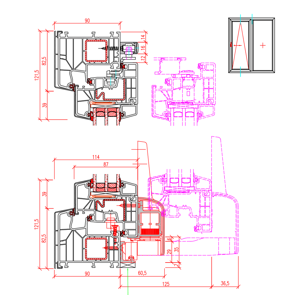IDEAL TwinSet 8000 - vertical cross section