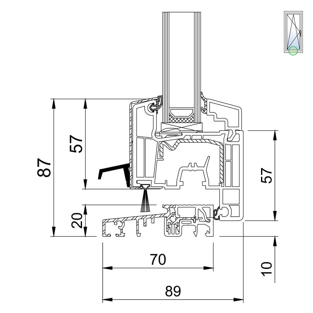 TwinSet 4000 - French door with threshold