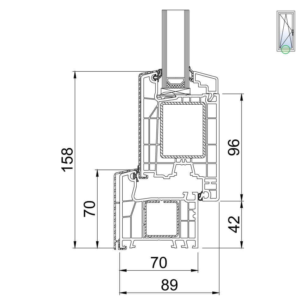 TwinSet 4000 - large French door with frame and sash
