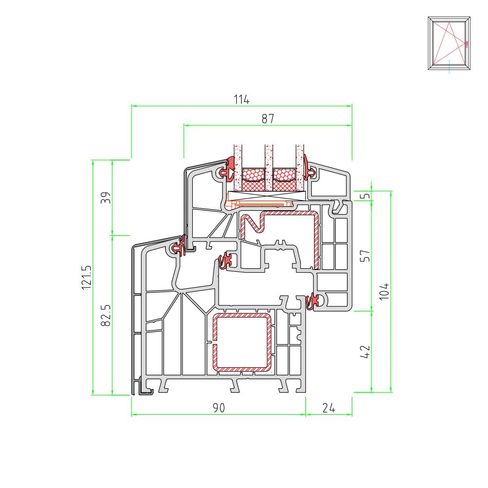 Twinset 8000 - frame and sash