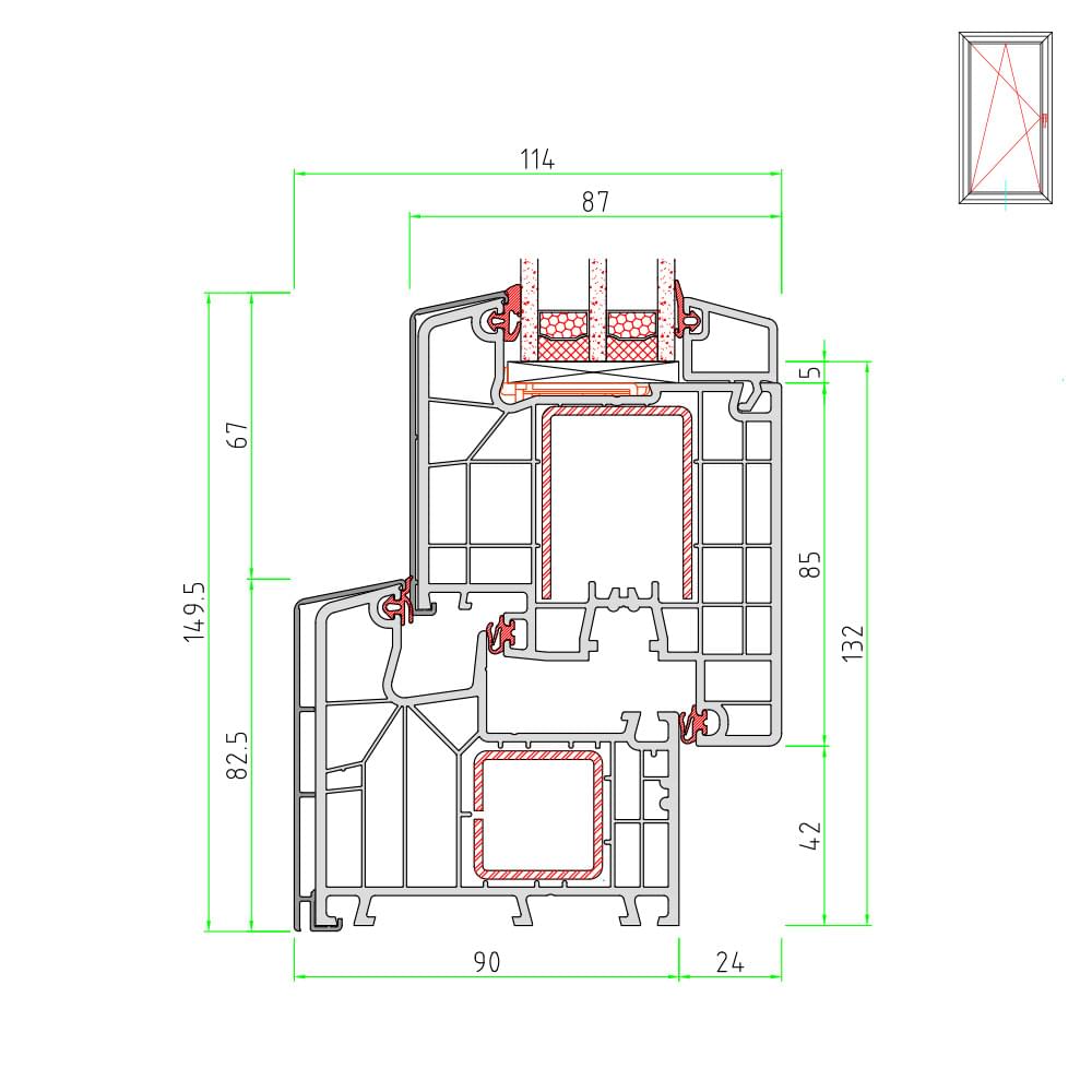 TwinSet 8000 - openable French door