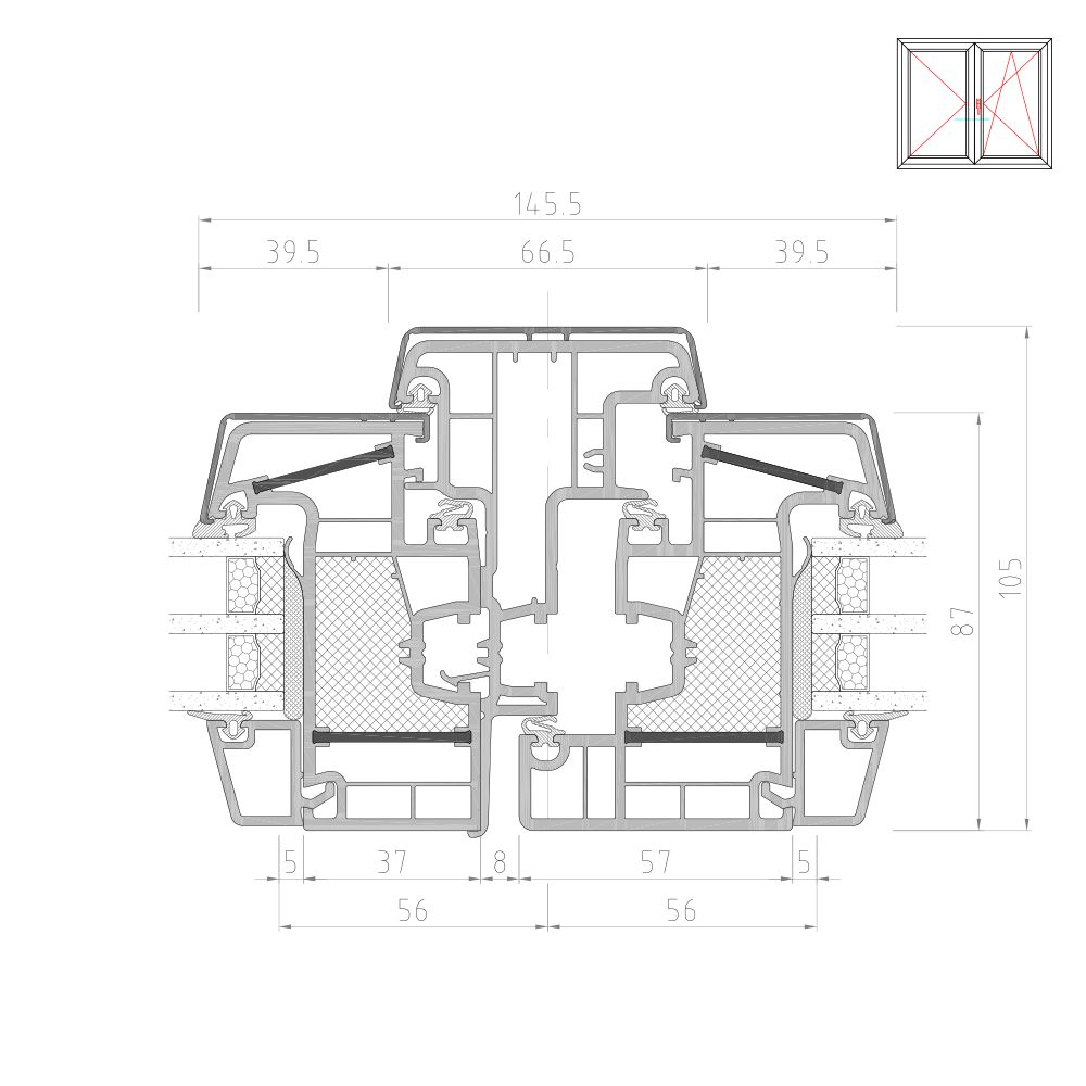 energeto TwinSet 8000 ED - central mullion
