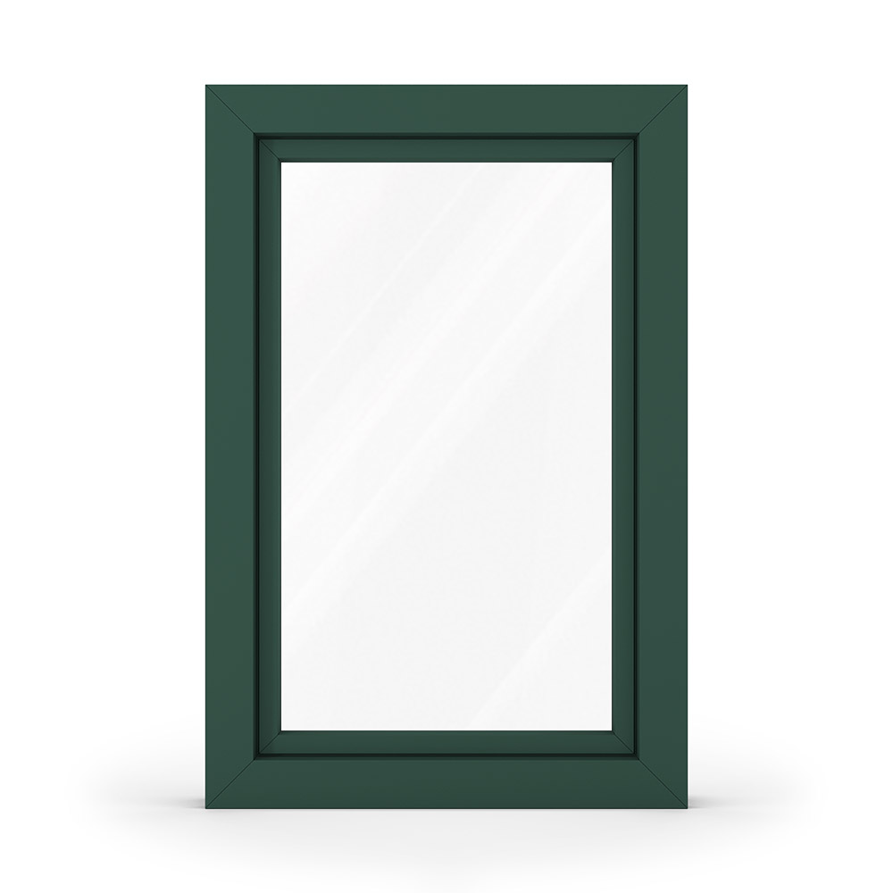 uPVC-alu Moss Green (RAL 6005) window from the outside