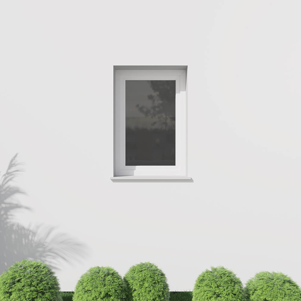 Installed White Aluminium window from the outside