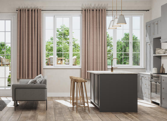 White windows with glazing bars