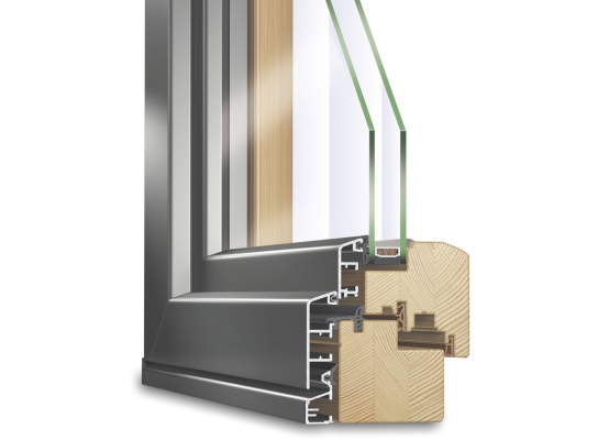 IDEALU Classicline IV 68 wood-aluminium profile