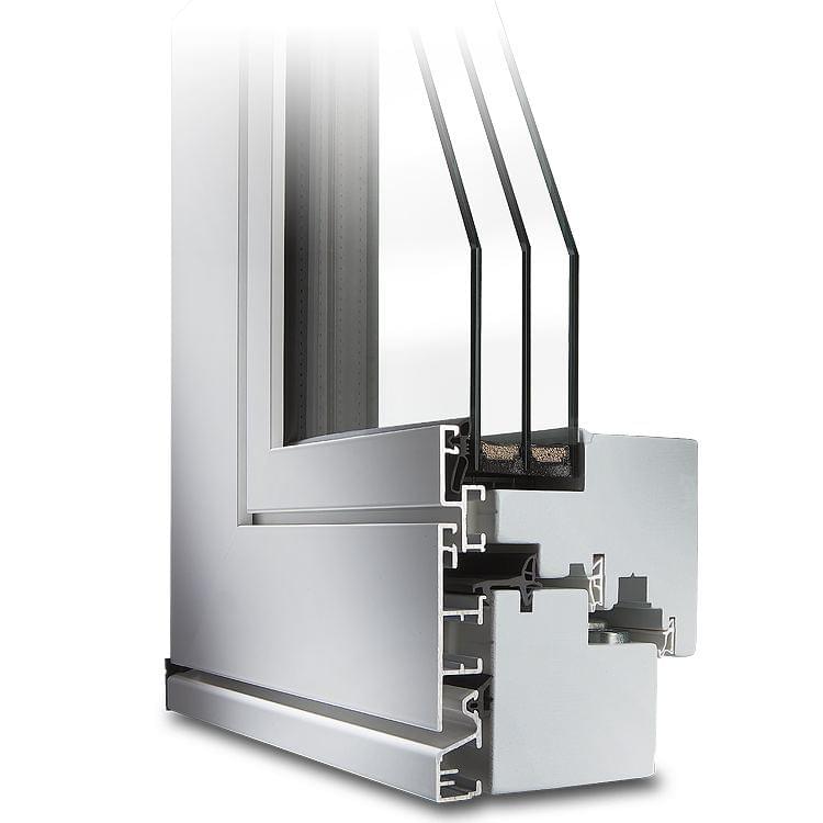 Wood-aluminium window Plano, aluminium shell Design 1