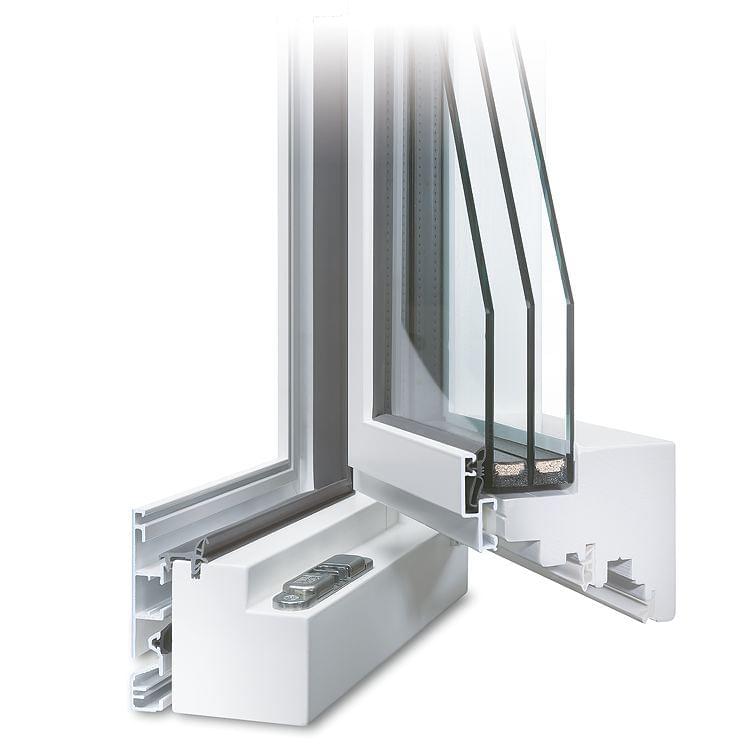 Wood-aluminium windows in white