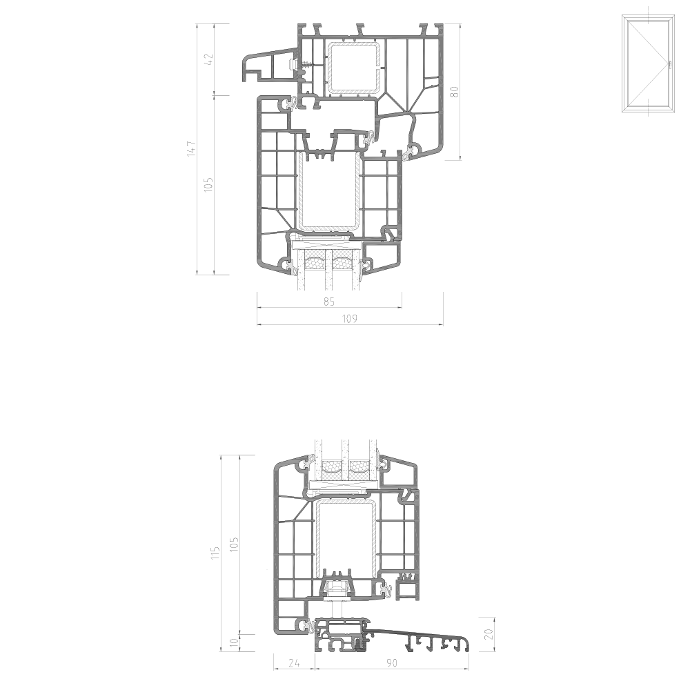 Ideal 8000 Outswing French Door