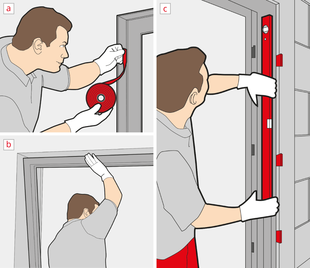 Install a front door - Insert and align the frame