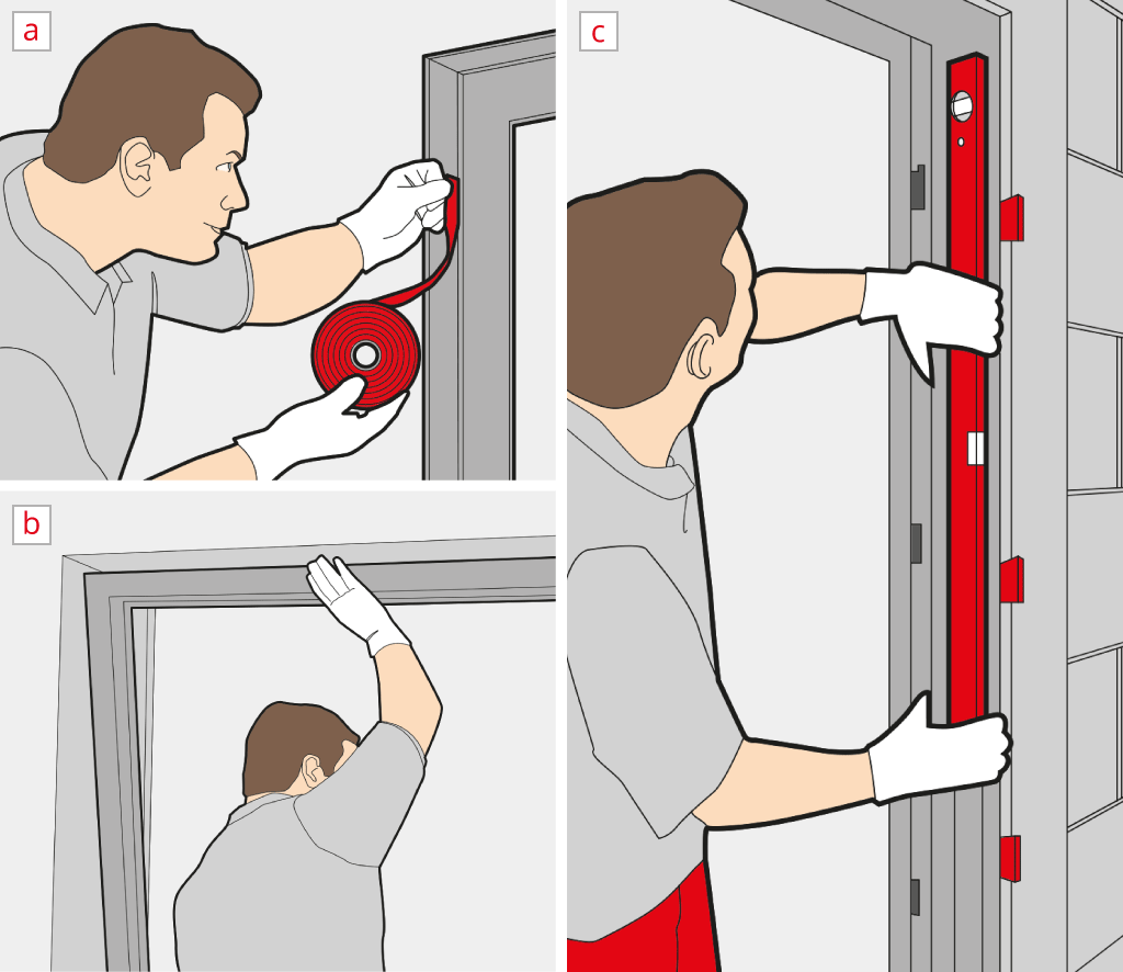 Install an entrance door - Insert and align the frame