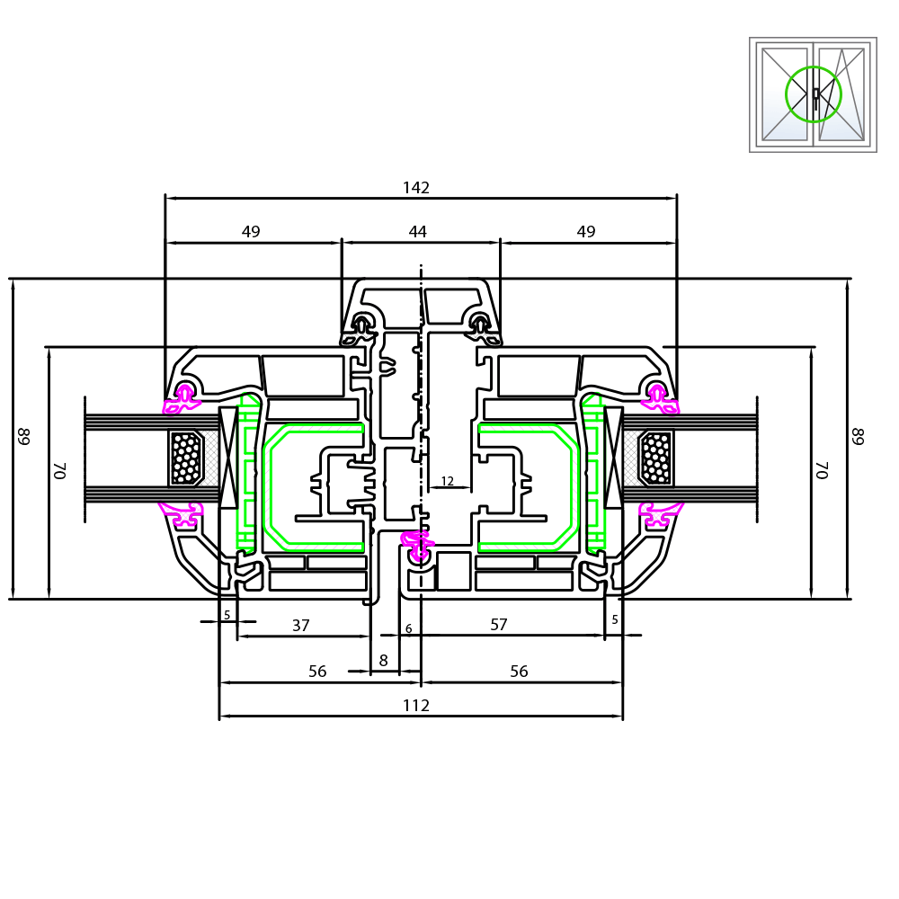 IDEAL 4000 window with no central mullion