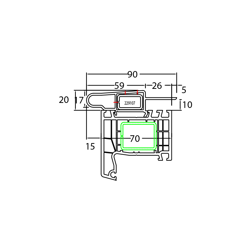 Roller shutter traverse for new-builds