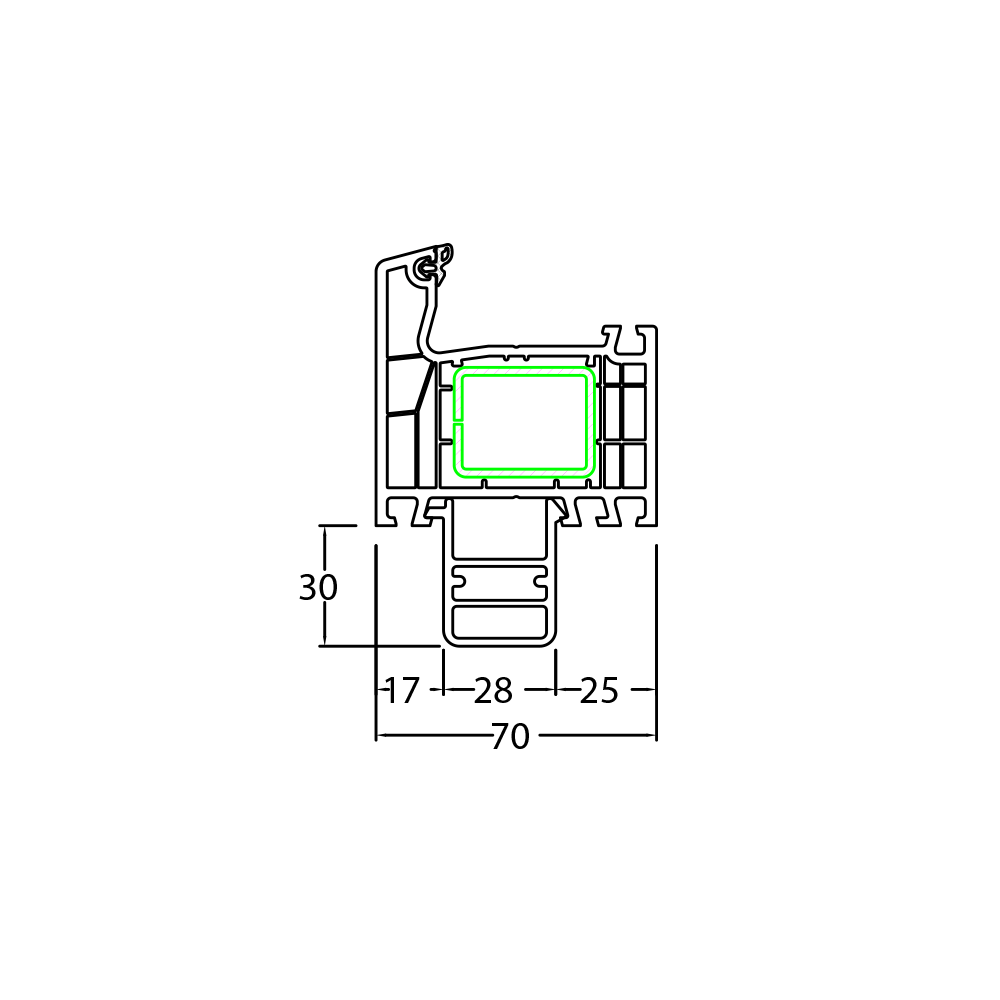 30 mm window sill connection profile for new-builds