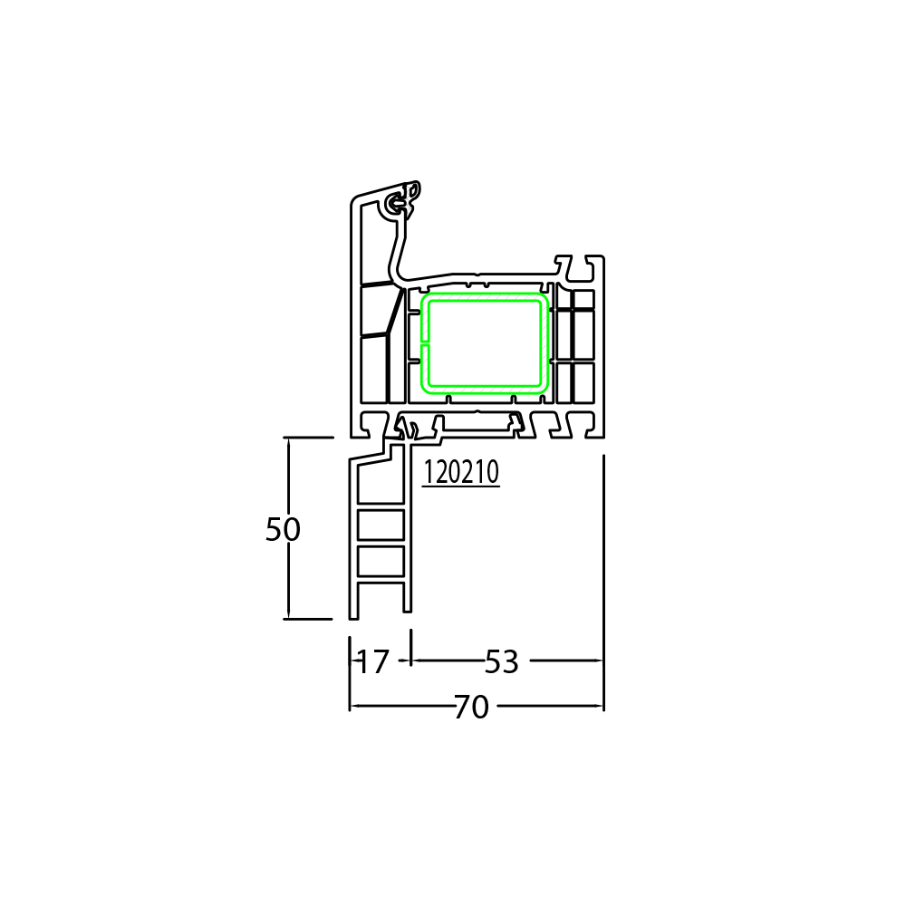 50 mm window sill connection profile for older buildings