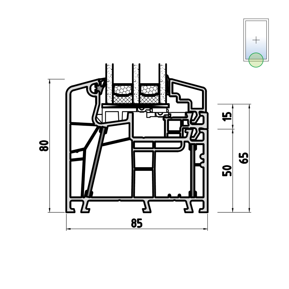 Energeto 8000 fixed glazing