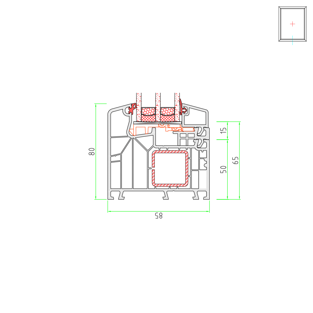 Ideal 8000 fixed glazing