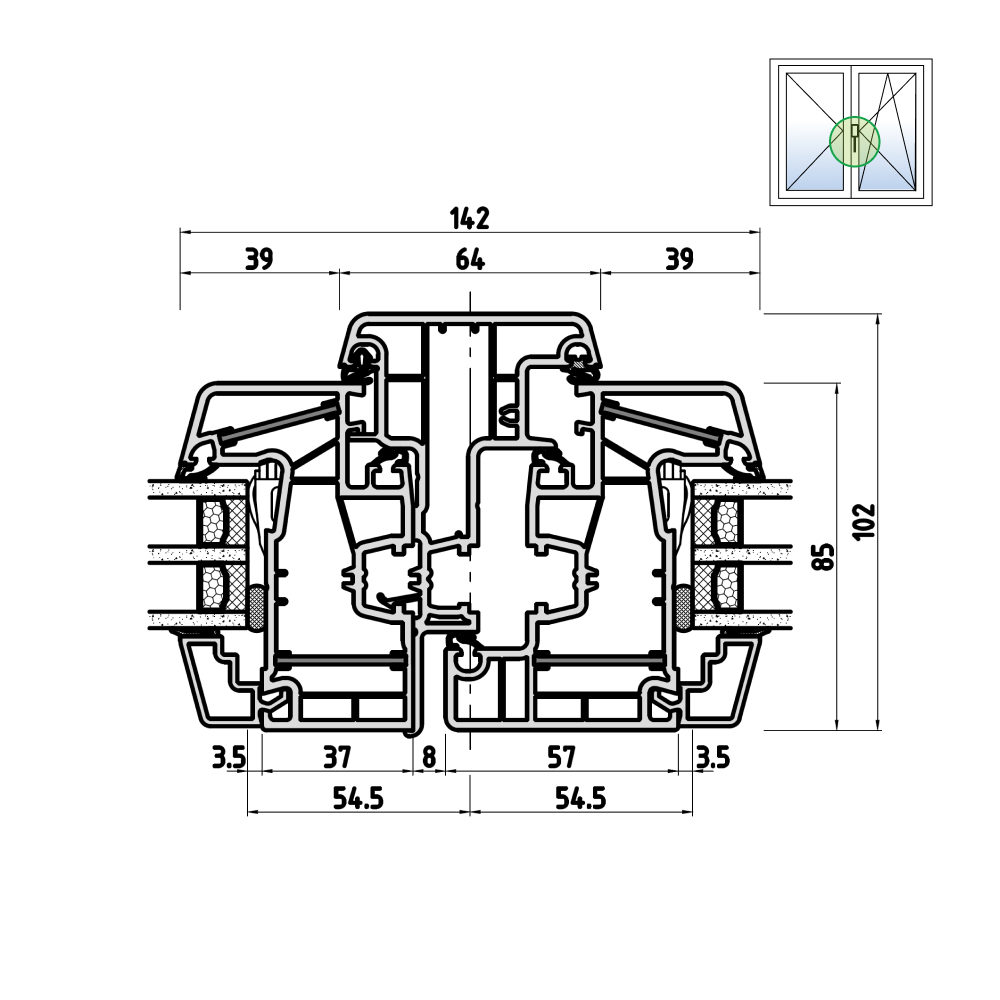 energeto 8000 with no central jamb