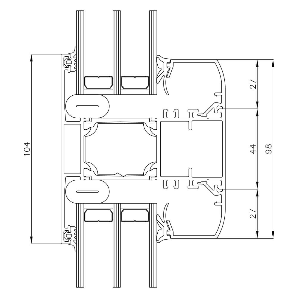 Exclusive Modern opening outwards: centre mullion / transom with fixed glazing / fanlight