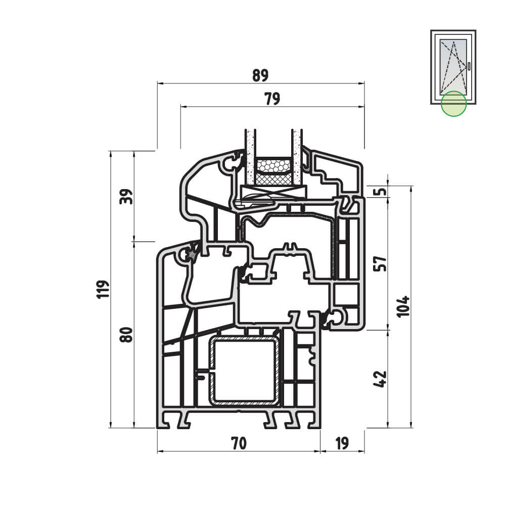 Ideal 5000 frame and casement