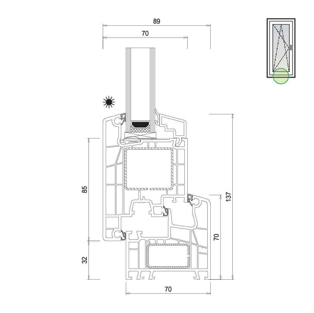 IDEAL 5000 French door outwards opening