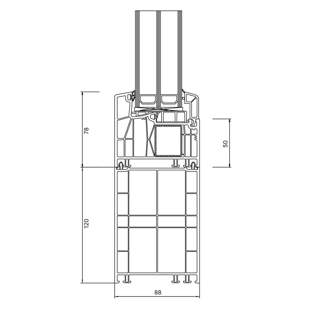 Kömmerling 88 MD 120mm frame extension