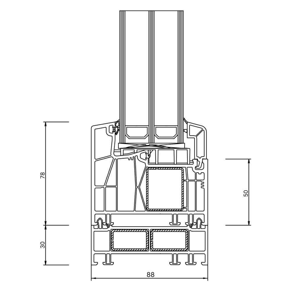 Kömmerling 88 MD 30mm frame extension