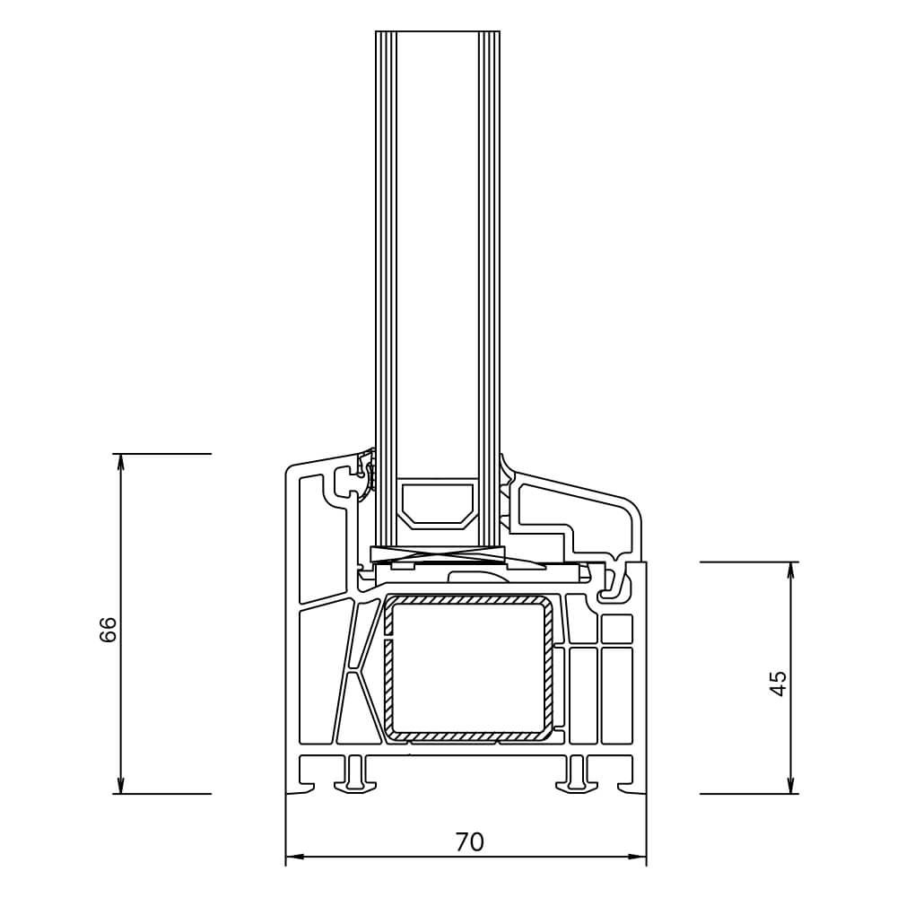 Kömmerling 70 AD fixed glazing