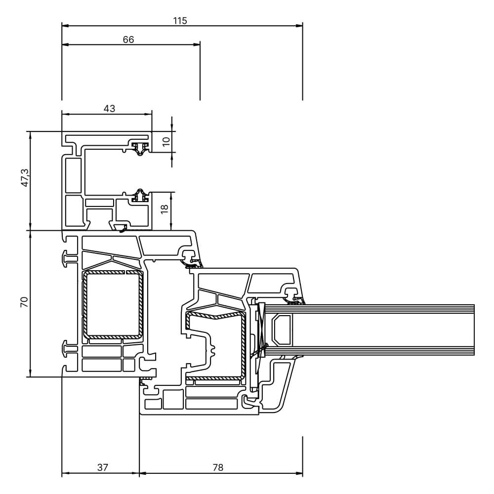 Kömmerling 70 AD shutter guide rails for new build