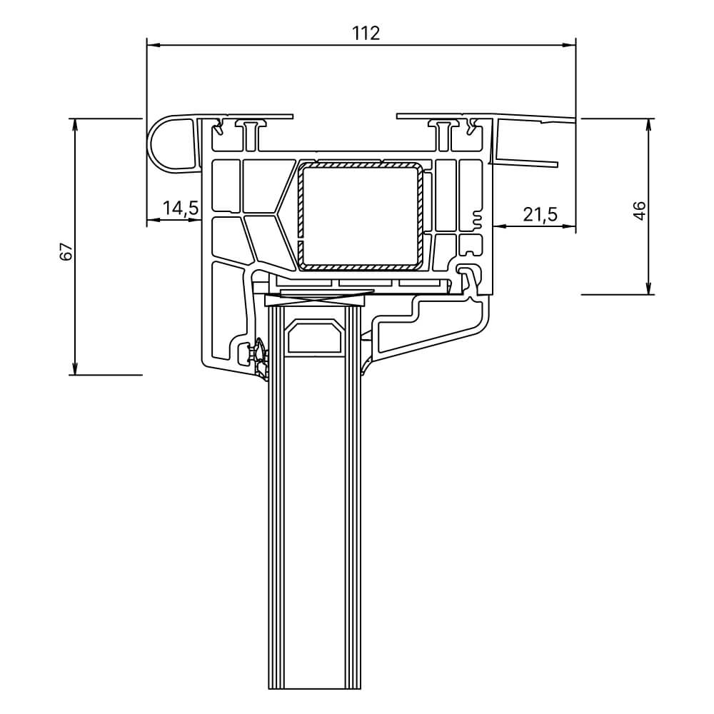 Kömmerling 76 AD new build sliding profile for roller shutter curtain