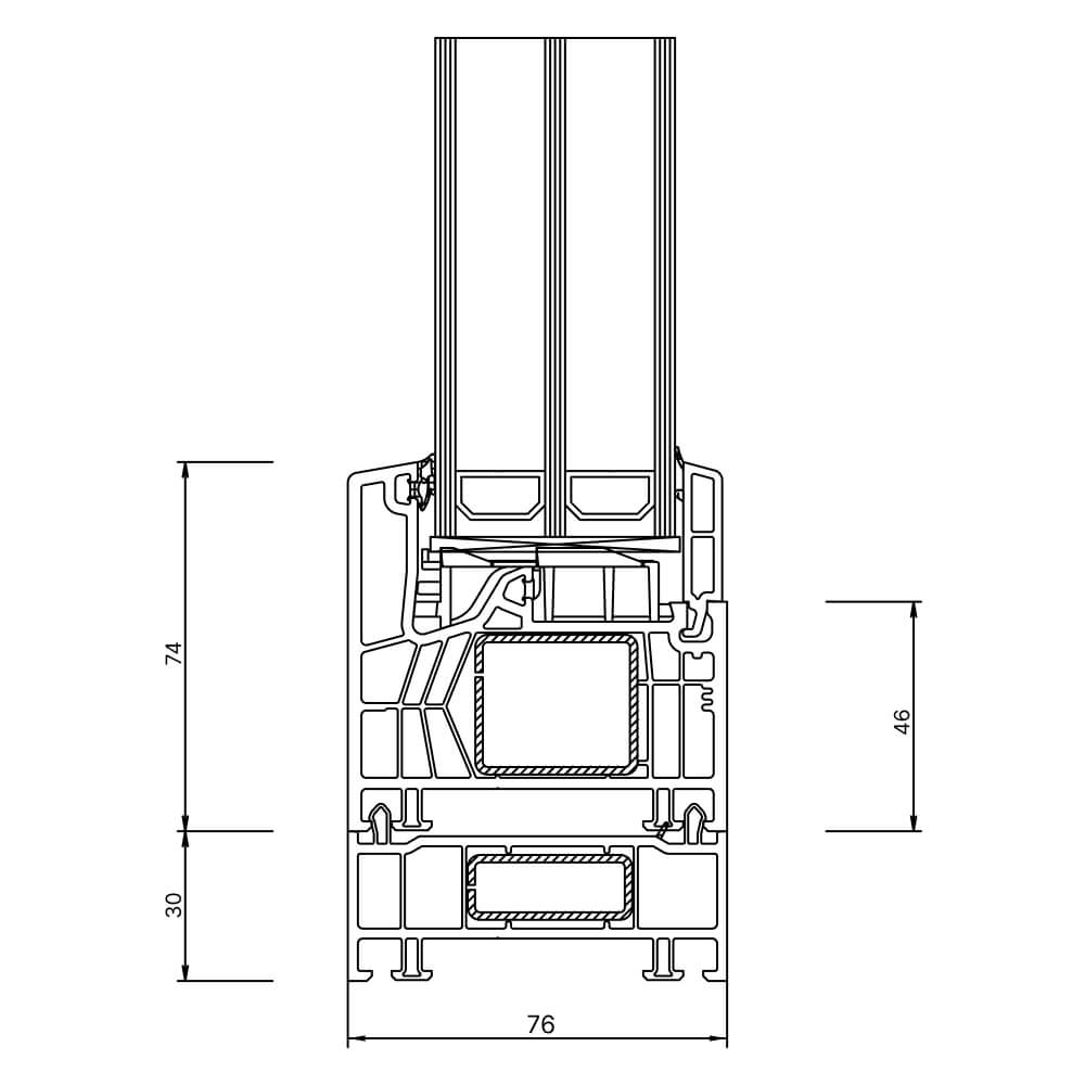 Kömmerling 76 MD 30mm frame extension