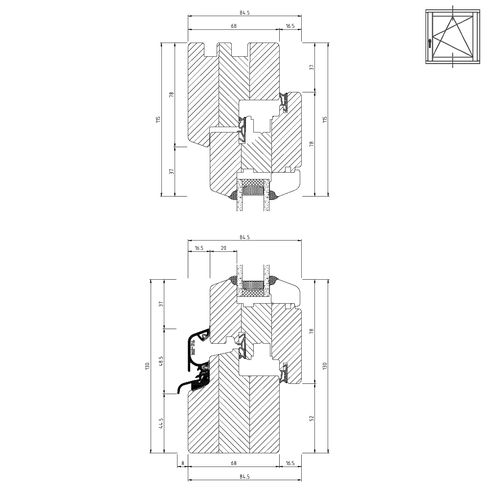 IV 68 - vertical cross section