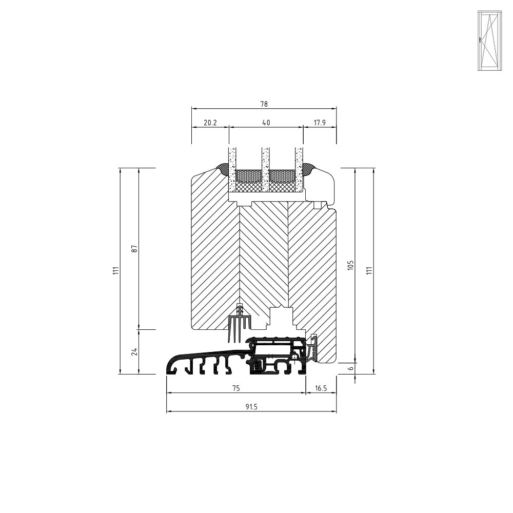  IV 78 French door - threshold 