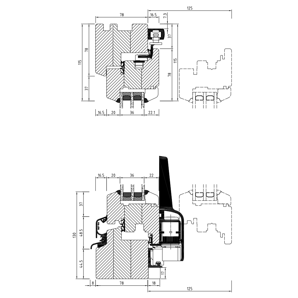  IV 78 French door - horizontal cross-section 