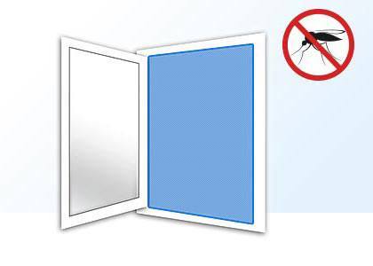 schematic window with fly screen