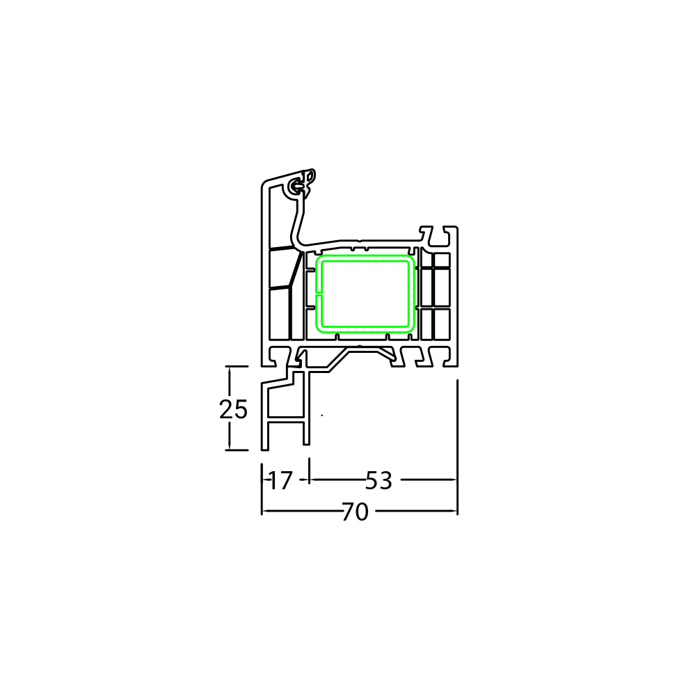 25 mm window sill connection profile for older buildings
