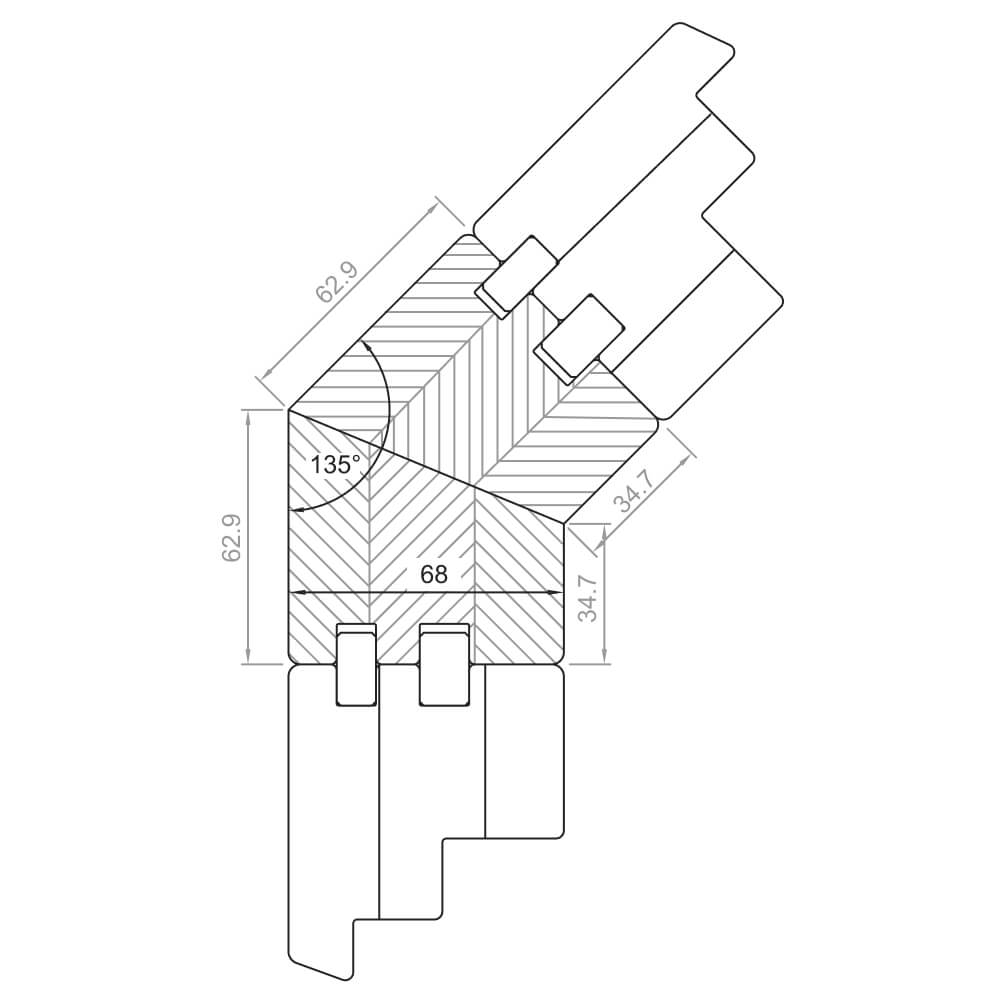 Wooden 90 degree corner coupling